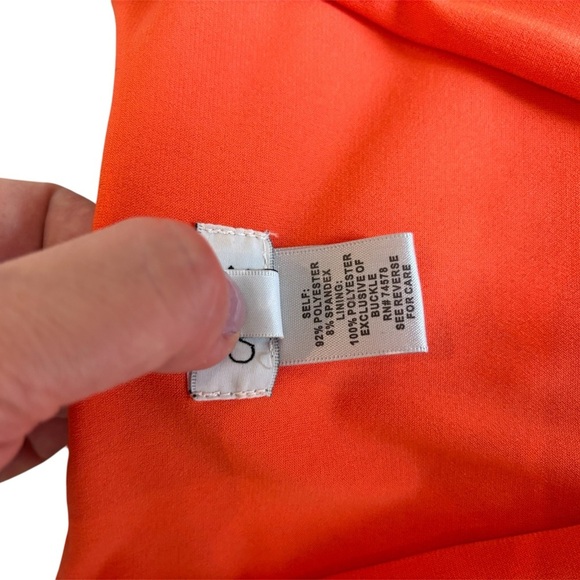 Cache Orange Midi Dress with Gold Detail Size 6 - Picture 8 of 8